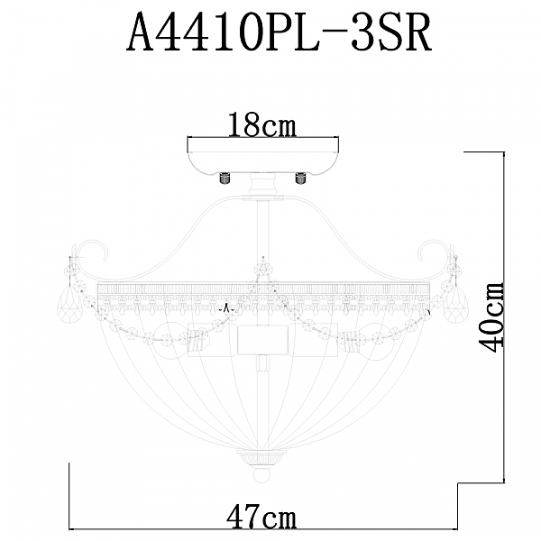 Потолочная люстра Arte Lamp Schelenberg A4410PL-3SR