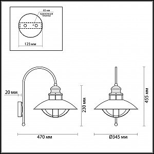 Уличный настенный светильник Odeon Light Dante 4164/1WA