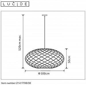 Светильник подвесной Lucide Wolfram 21417/99/30