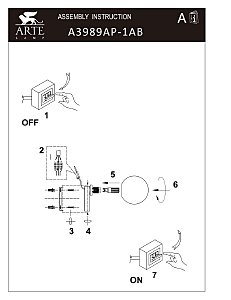 Настенный светильник Arte Lamp Bolla-Piccolo A3989AP-1AB