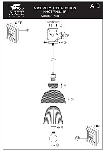 Светильник подвесной Arte Lamp Woodstock A7070SP-1BK