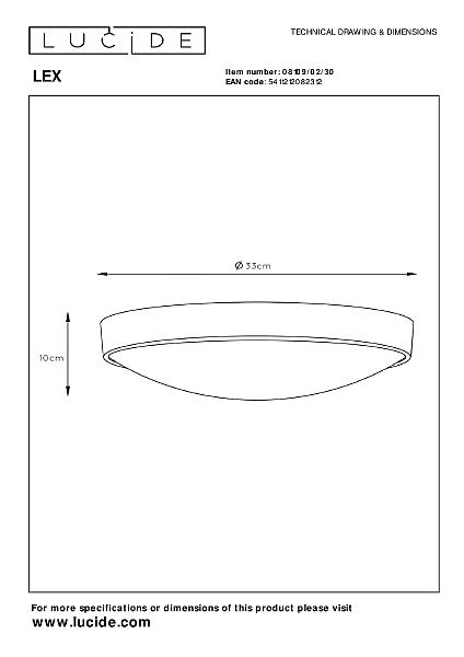 Настенно потолочный светильник Lucide Lex 08109/02/30