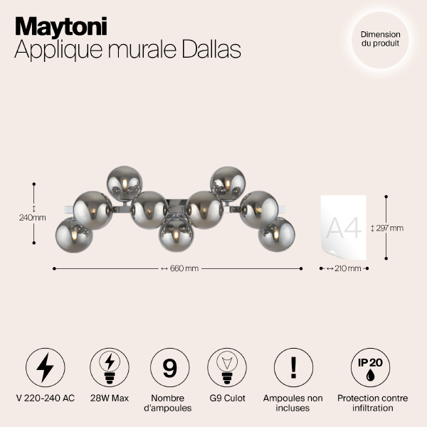 Настенное бра Maytoni Dallas MOD547WL-09CH