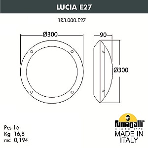 Уличный настенный светильник Fumagalli Lucia 1R3.000.000.AYE27