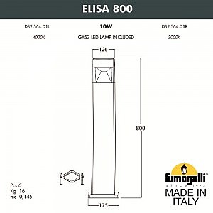 Уличный наземный светильник Fumagalli Elisa DS2.564.000.WXD1L