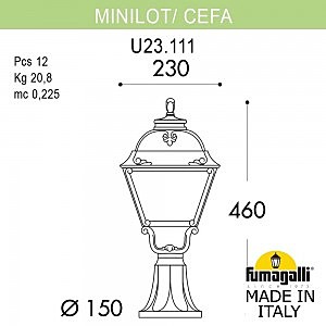 Уличный наземный светильник Fumagalli Cefa U23.111.000.AXF1R