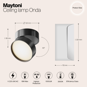 Потолочный светодиодный светильник Maytoni Onda C024CL-L18B