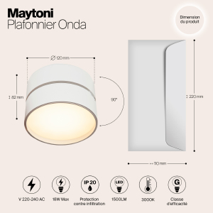 Потолочный светодиодный светильник Maytoni Onda C024CL-L18W