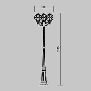 Столб фонарный уличный Maytoni Via O023FL-03G