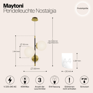 Подвесная люстра Maytoni Nostalgia MOD048PL-03G