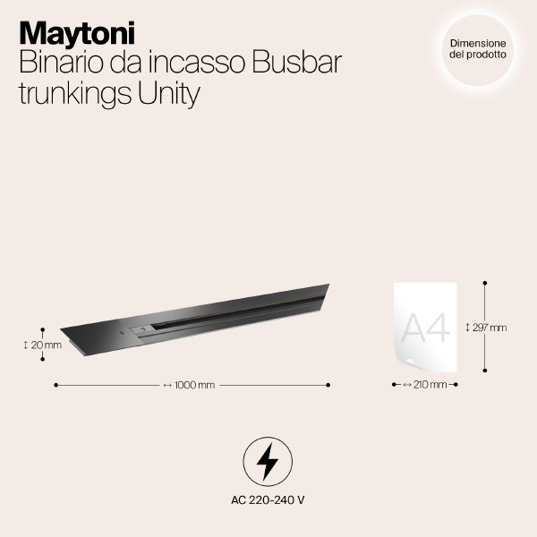 Встраиваемый однофазный двухжильный трековый шинопровод Maytoni Single phase track system TRX004-111B