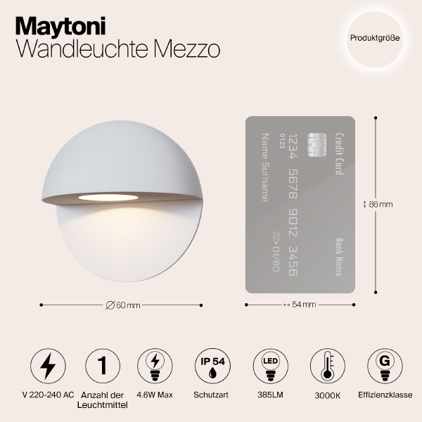 Уличный LED настенный светильник Maytoni Mezzo O033WL-L3W3K