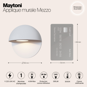 Уличный LED настенный светильник Maytoni Mezzo O033WL-L3W3K