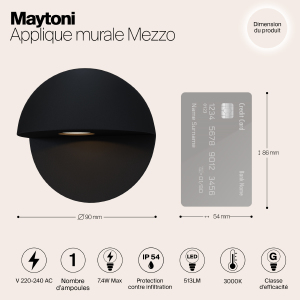 Уличный LED настенный светильник Maytoni Mezzo O033WL-L7B3K