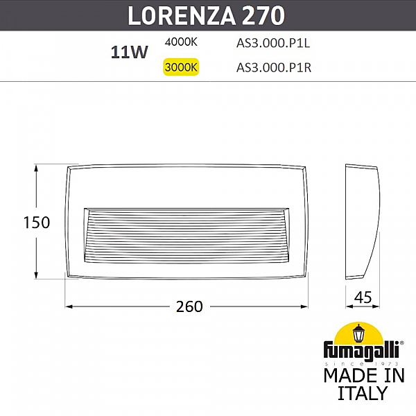 Подсветка для ступеней Fumagalli Lorenza AS3.000.000.LXP1L