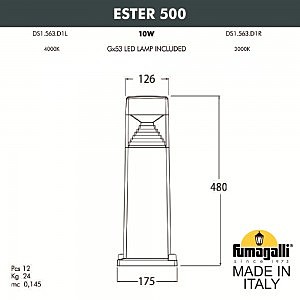 Уличный наземный светильник Fumagalli Ester DS1.563.000.AXD1L