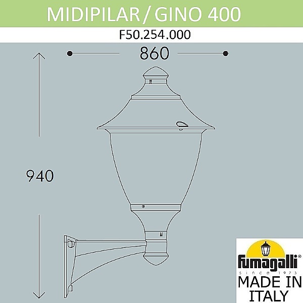 Уличный настенный светильник Fumagalli Gino F50.254.000.AXE27