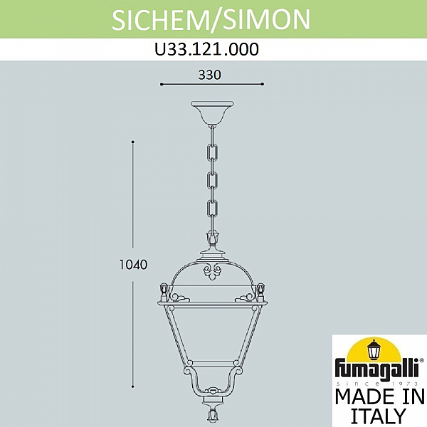 Уличный подвесной светильник Fumagalli Simon U33.121.000.AXH27
