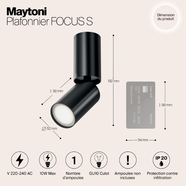 Светильник спот Maytoni Focus S C051CL-01B