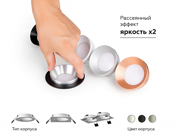 Насадка передняя для корпуса светильника с диаметром отверстия D70mm Ambrella DIY Spot N7035
