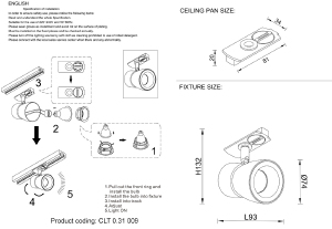 Трековый светильник Crystal Lux Clt 0.31 009 CLT 0.31 009 BL-CH