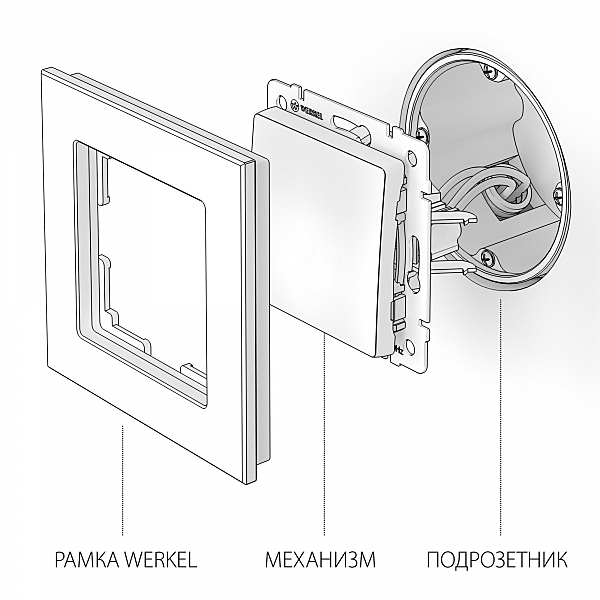 Выключатель Werkel W1110008/ Выключатель одноклавишный (черный матовый)