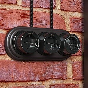 Ретро кабель Werkel W6453208/ Ретро кабель витой 3х1,5 (черный) 20 м