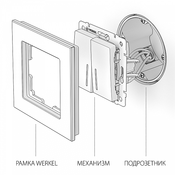 Выключатель Werkel W1120111/ Выключатель двухклавишный с подсветкой (шампань)