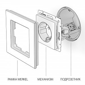 Розетка Werkel W1171103/ Розетка с заземлением и шторками (слоновая кость)