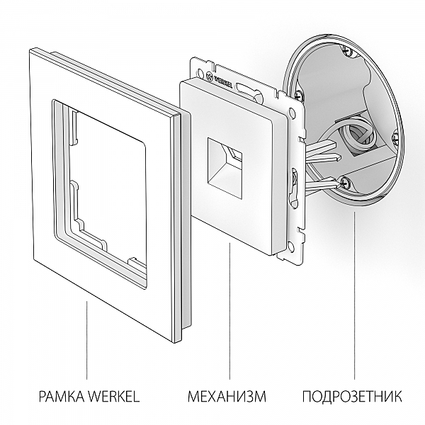 Розетка Werkel W1181003/ Розетка Ethernet RJ-45 (слоновая кость)