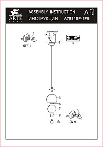 Светильник подвесной Arte Lamp Rastaban A7984SP-1PB