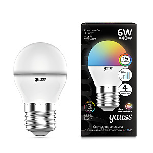 Светодиодная лампа Gauss RGBW+dim 105102406