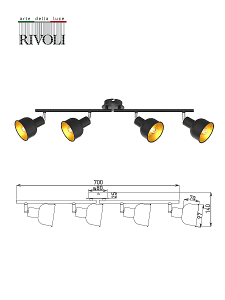 Светильник спот Rivoli Jessica 7050-704