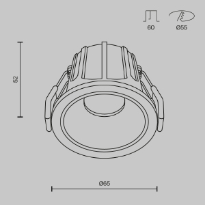 Встраиваемый светильник Maytoni Alfa LED DL043-01-10W3K-RD-WB