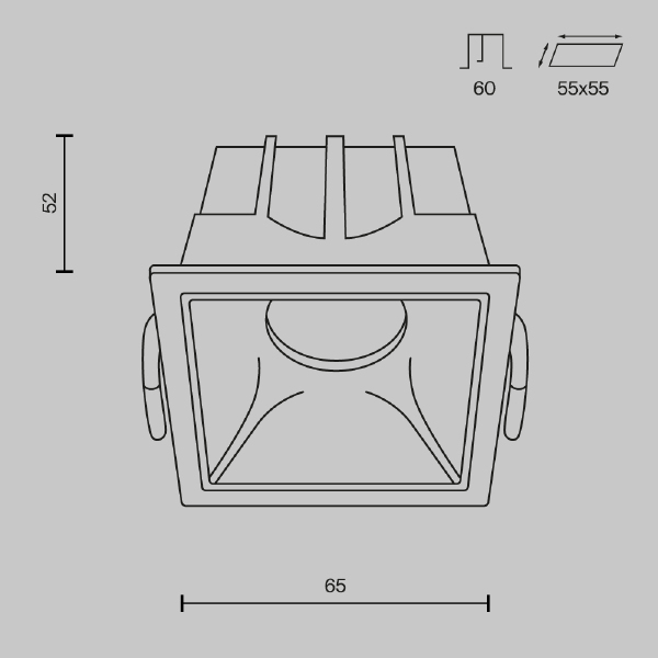 Встраиваемый светильник Maytoni Alfa LED DL043-01-10W3K-SQ-WB