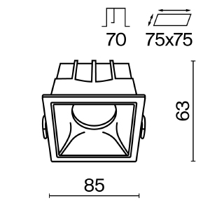 Встраиваемый светильник Maytoni Alfa LED DL043-01-15W3K-D-SQ-WB