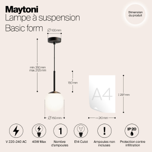 Светильник подвесной Maytoni Basic form MOD321PL-01B