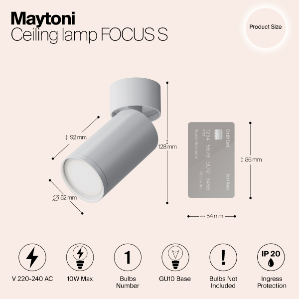 Светильник спот Maytoni Focus S C050CL-U-1W