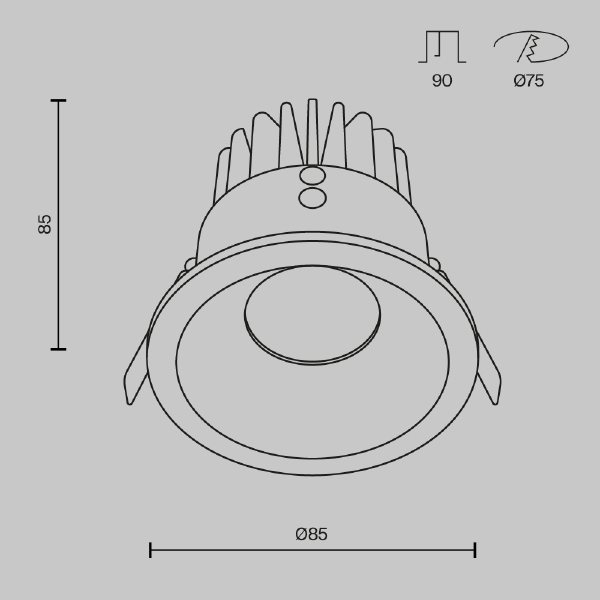 Встраиваемый светильник Maytoni Zoom DL034-L12W3K-D-W