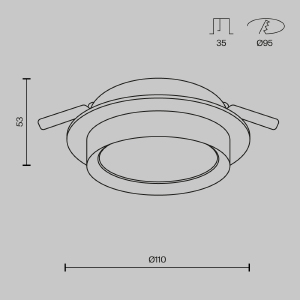 Встраиваемый светильник Maytoni Hoop DL086-GX53-RD-B