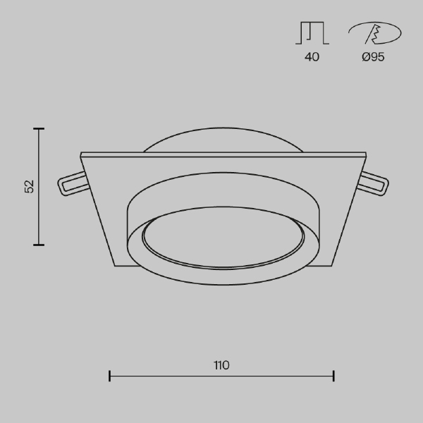 Встраиваемый светильник Maytoni Hoop DL086-GX53-SQ-B