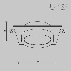 Встраиваемый светильник Maytoni Hoop DL086-GX53-SQ-B