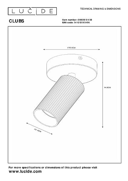 Светильник спот Lucide Clubs 09939/01/30