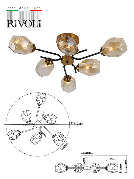 Потолочная люстра Rivoli Melanthe 3125-306