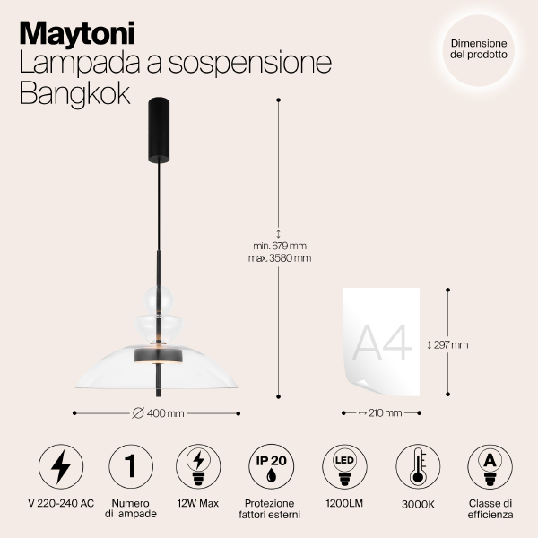 Светильник подвесной Maytoni Bangkok MOD185PL-L6B3K3