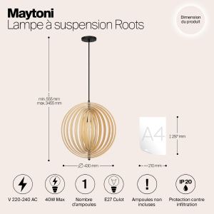 Светильник подвесной Maytoni Roots MOD197PL-01W