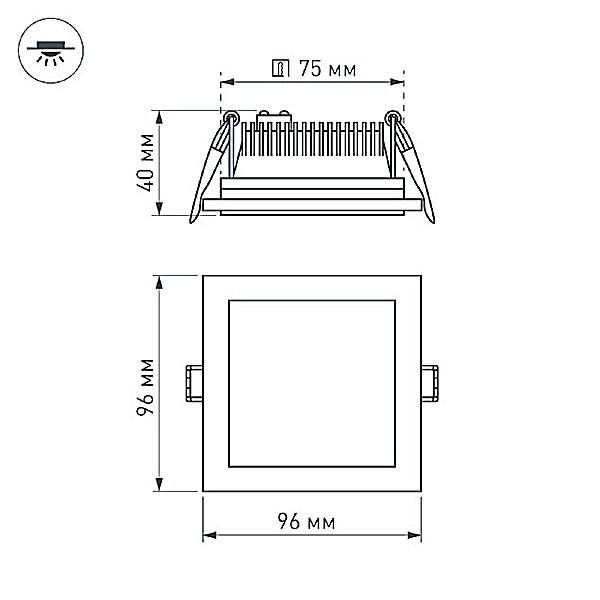 Встраиваемый светильник Arlight Lt Glass 014934