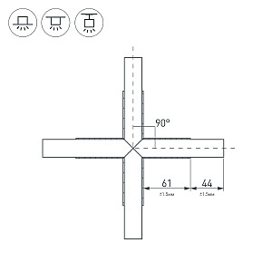 Крестовина в сборе, для соединения 4-х профилей PLS-LOCK-H25 Arlight 026244