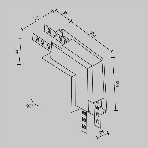 Коннектор для шинопровода Maytoni Exility TRA034ICL-42.12B