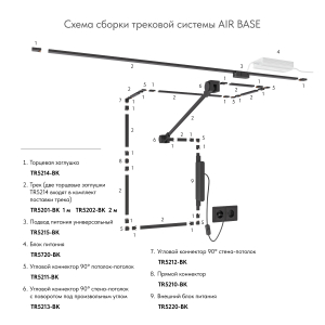 Торцевая заглушка для трека Denkirs Air Base TR5214-BK